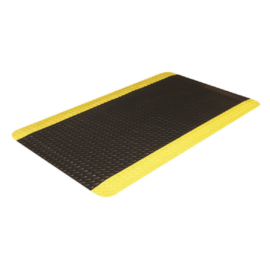 7220016673561 AbilityOne 6673561, Anti-Fatigue Mats, Heavy-Duty Industrial Hard-Top, Black/4 Yellow Boarder Stripes Bx