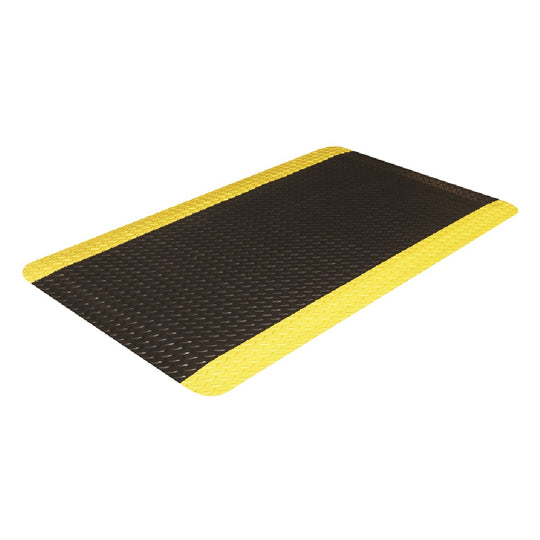 7220016673567 ANTI-FATIGUE FLOOR MATS - HEAVY-DUTY INDUSTRIAL, BLACK w/YELLOW  BOARDER STRIPES