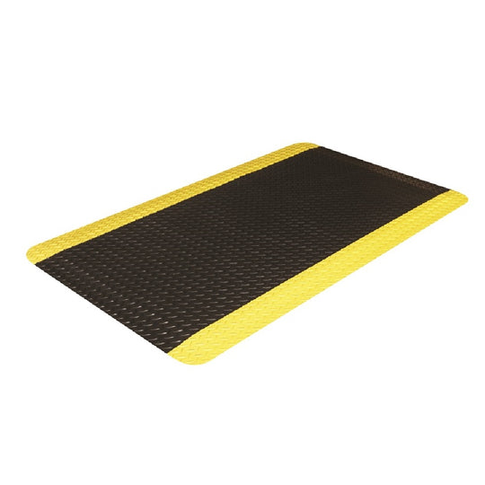 7220016673568 ANTI-FATIGUE FLOOR MATS, HEAVY-DUTY INDUSTRIAL, BLACK W/YELLOW BOARDER STRIPES