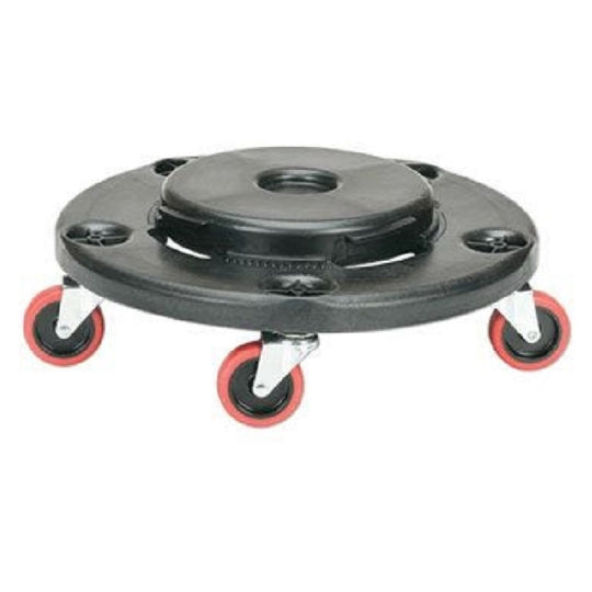 5-QUIET WHEELED TRASH CAN DOLLY, 17.75" x 6", CAPACITY 350 lb - BLACK/RED