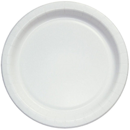 NSN8993055, PAPER PLATE, 7" DIAMETER, 1/2" DEEP, WHITE BX