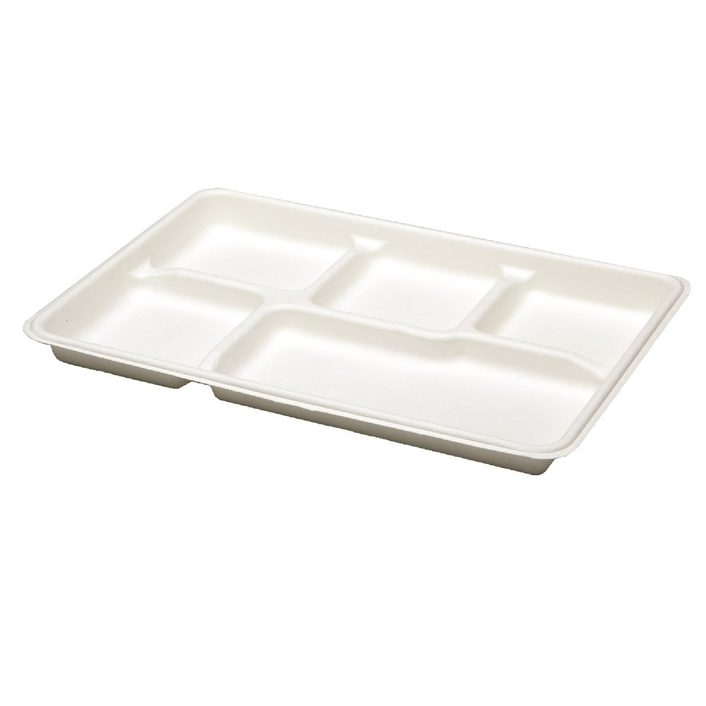 7350010128787 DISPOSABLE 5 COMPARTMENTS MESS TRAY, WHITE BX