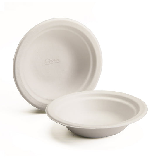 DISPOSABLE 12-OUNCE. ROUND PAPER BOWLS, WHITE  BX