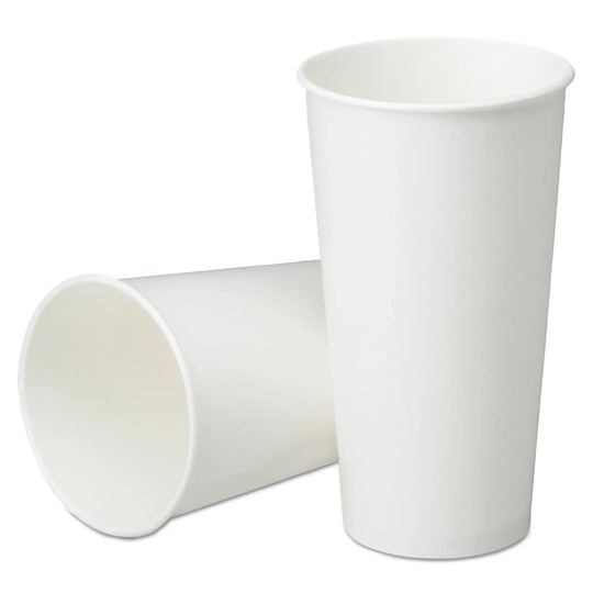 DISPOSABLE COLD BEVERAGE, WHITE PAPER CUP  BX