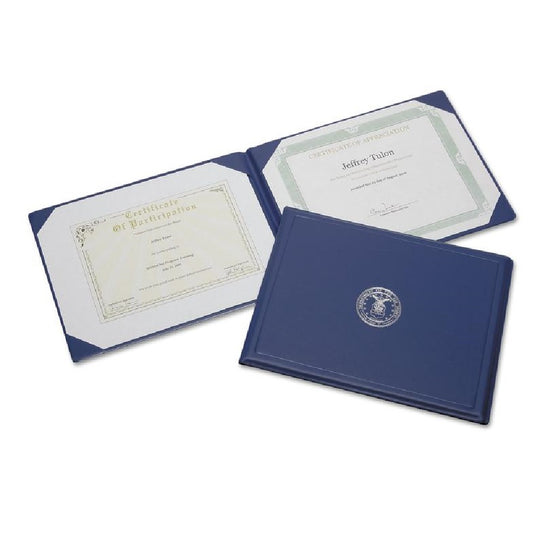 7510001153250 AWARD CERTIFICATE BINDER, AIR FORCE SEAL, BLUE/SILVER EA