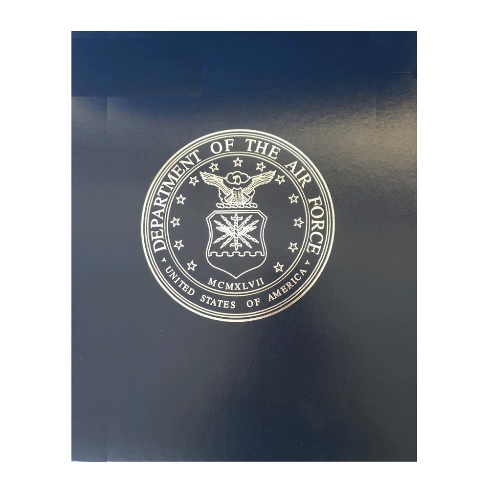 RETIREMENT CERTIFICATE US AIR FORCE BINDER, BLUE