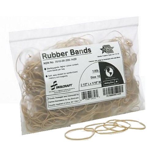 7510002051439 STERLING GRADE RUBBER BANDS, SIZE 16, 1/4lb BAG EA