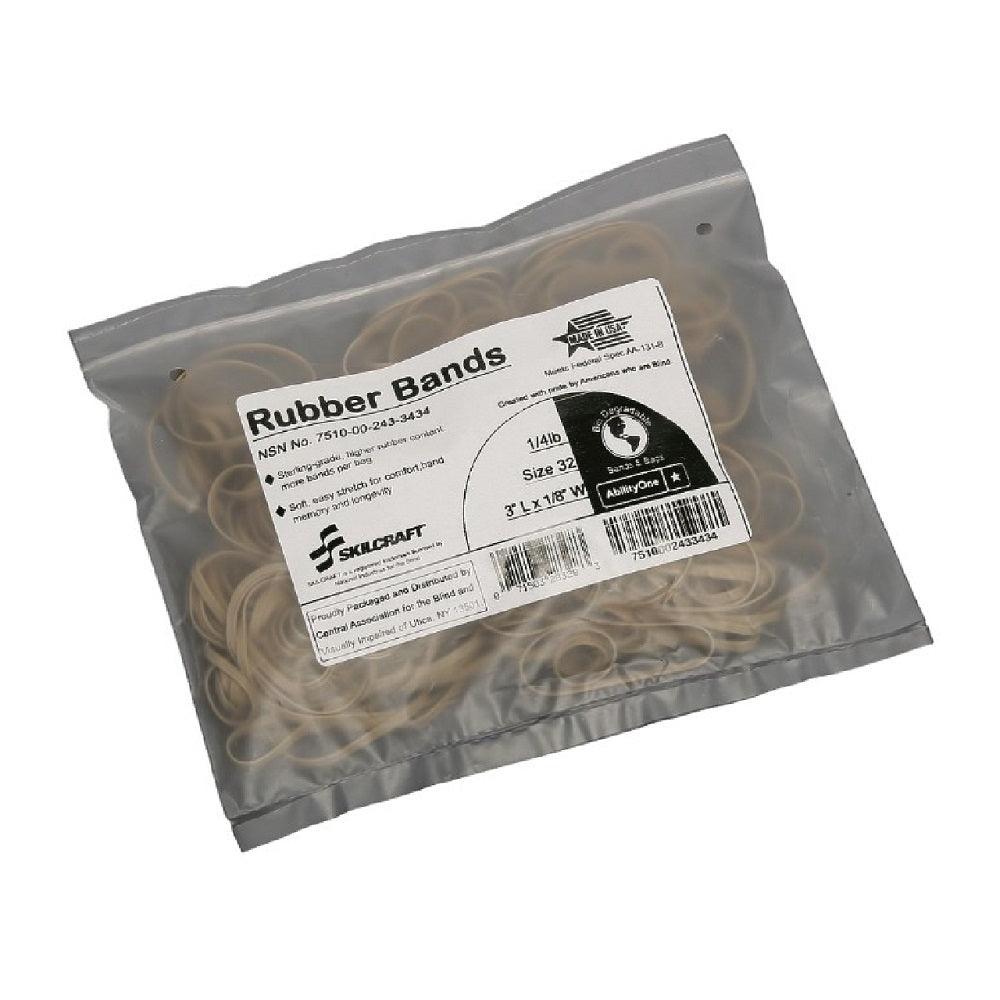 7510002433434 NATURAL CREPE RUBBER BANDS BAG, 1/4 LB  EA