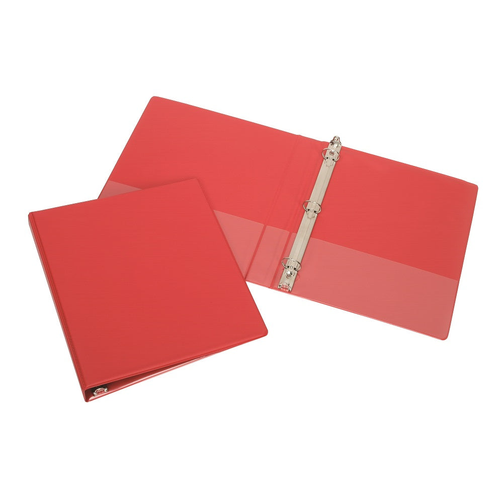 ROUND 3-RING BINDER, 1" CAPACITY, RED EA