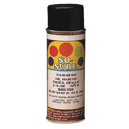 AEROSOL STENCIL INK, BLACK 37038 - 1/CASE