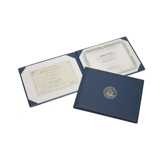 7510004822994 AWARD CERTIFICATE BINDER NAVY SEAL, BLUE/GOLD EA