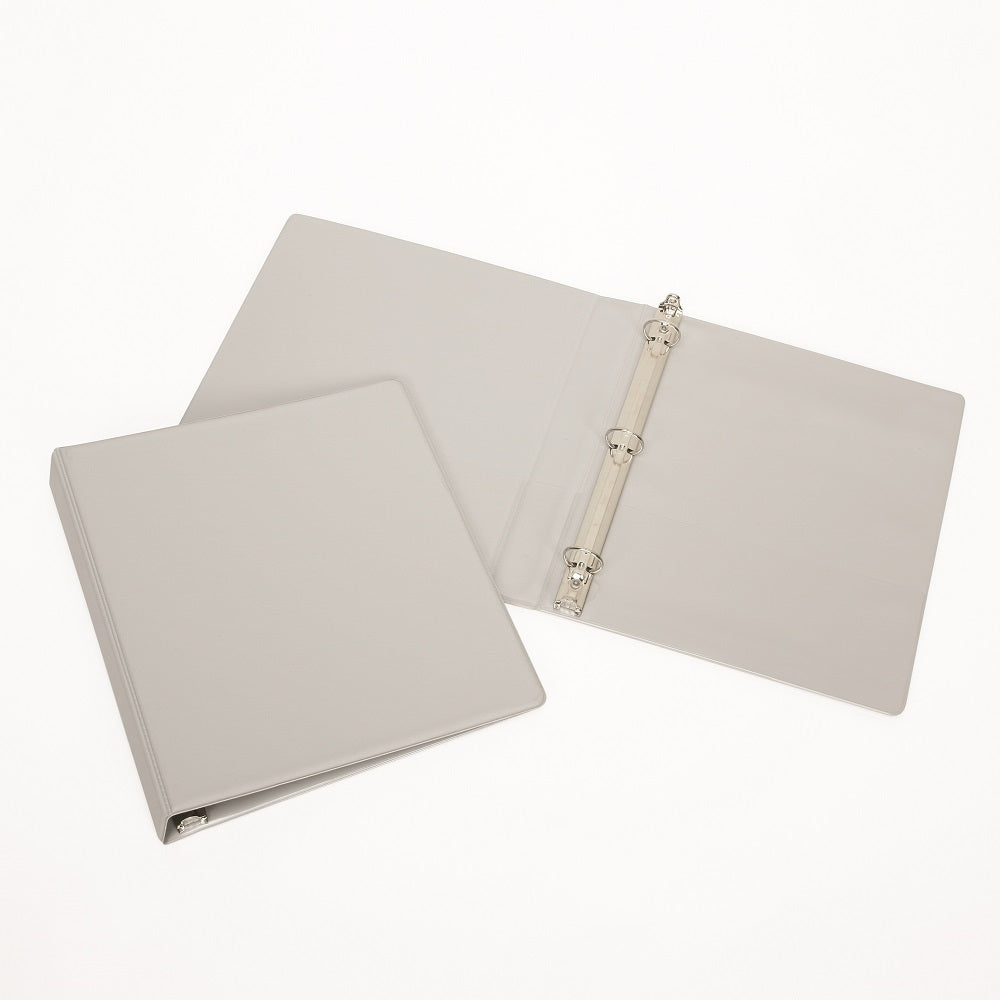 3-ROUND RING BINDER, 2" CAPACITY - GRAY