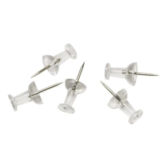 CLEAR PUSH PINS, 3/8" HEAD, 100 PER BOX