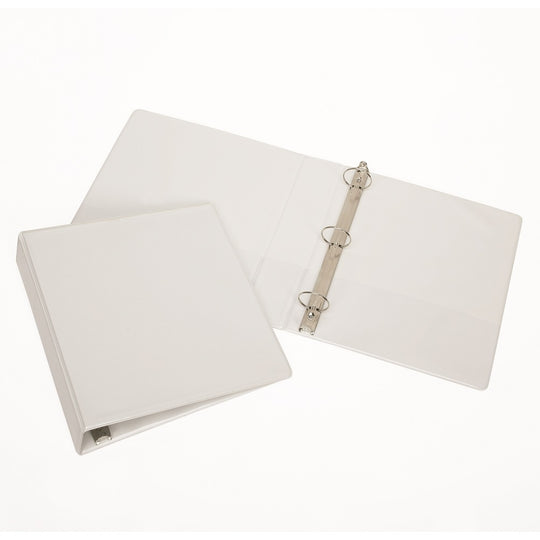 ROUND RING BINDER,, 1" CAPACITY, WHITE