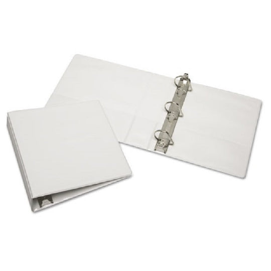 SLANT D-RING VIEW BINDER - CLEAR OVERLAY - 1 1/2" CAPACITY - WHITE