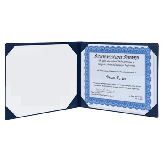 7510013900712 AWARD CERTIFICATE BINDER, W/O SEAL, NAVY BLUE EA