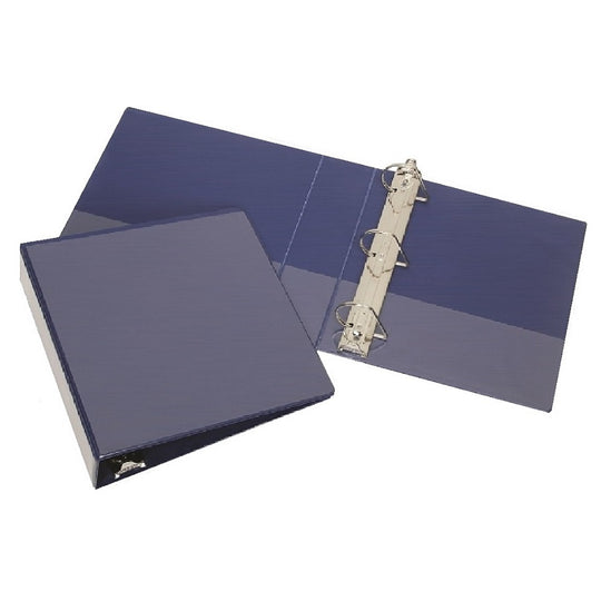 SLANT-D RING VIEW BINDER, CLEAR OVERLAY W/POCKETS, 1-1/2",  BLUE