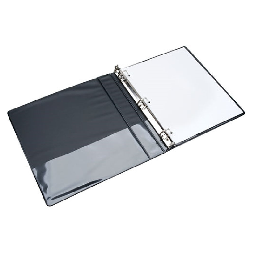 SLANT-D RING VIEW BINDER, CLEAR OVERLAY W/POCKETS, 1" CAPACITY - BLACK