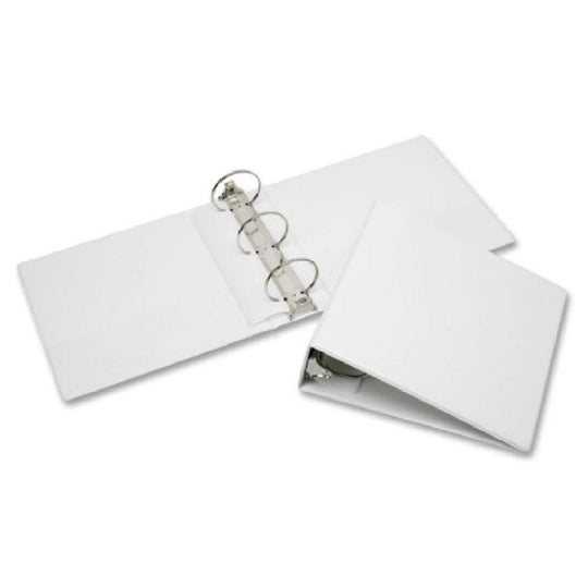 ROUND 3-RING, BINDER, 3" CAPACITY, CLEAR OVERLAY, WHITE