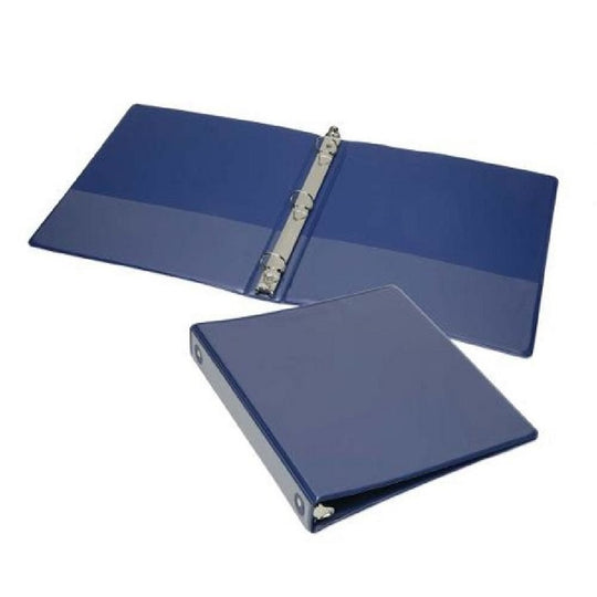 ROUND RING, VIEW BINDER, OVERLAY, POCKETS, 3" CAPACITY,  BLUE