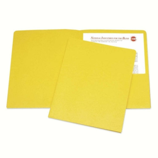 DOUBLE POCKET PORTFOLIO, LETTER SIZE, YELLOW