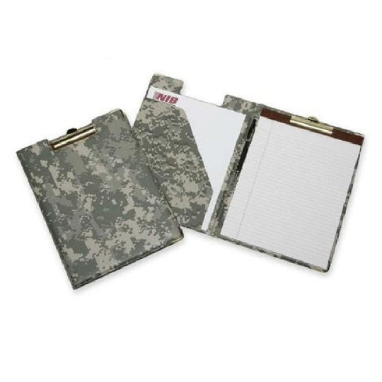 CAMOUFLAGE DELUXE WRITING PORTFOLIO W/BRASS CLIP - EA