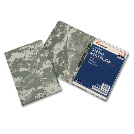 WRITING PORTFOLIO DELUXE, W/BRASS CLIP. DIGITAL ACU CAMOUFLAGE - EA