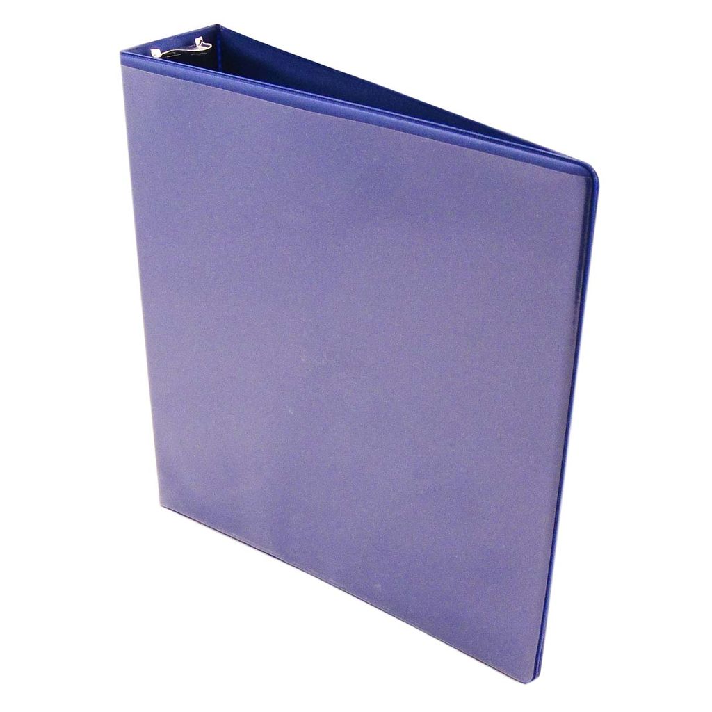 3-RING BINDER WITH CLEAR OVERLAY, 2 INCH, BLUE