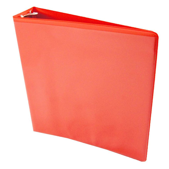 3-RING BINDER WITH CLEAR OVERLAY, 2 INCH, RED