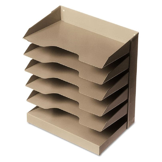 HORIZONTAL DESK FILE, 6 SECTIONS, LETTER SIZE FILES - BEIGE