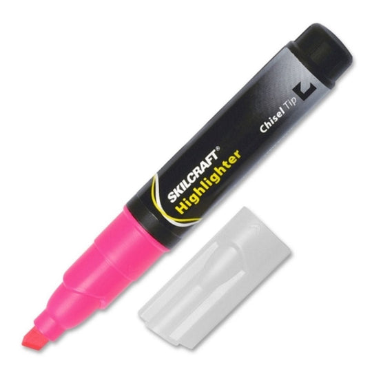 LARGE FLUORESCENT HIGHLIGHTER, CHISEL TIP, PINK PK