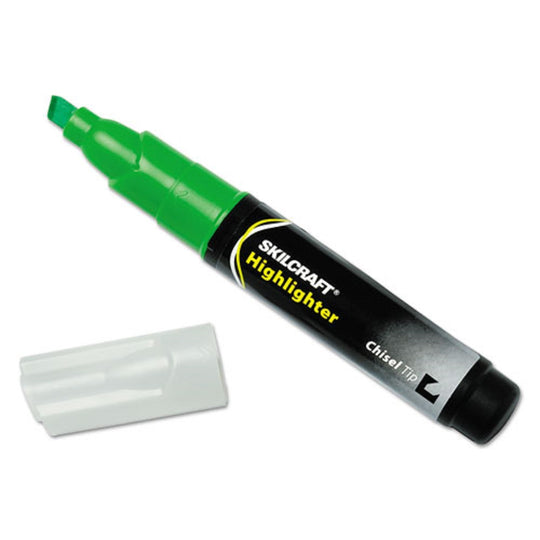 LARGE FLUORESCENT HIGHLIGHTER, CHISEL TIP, GREEN PK