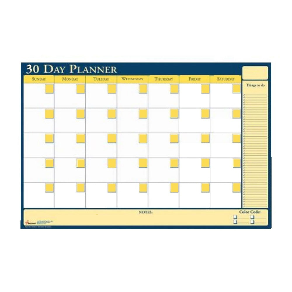 7520012074057 ERASABLE 30 DAY FLEXIBLE PLANNER, NON-DATED EA