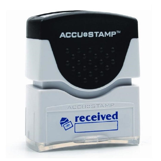 PRE-INKED MESSAGE STAMP, "RECEIVED", BLUE INK