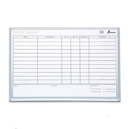 7520012239898 DRY ERASE NON-MAGNETIC IN/OUT PLANNER BOARD EA