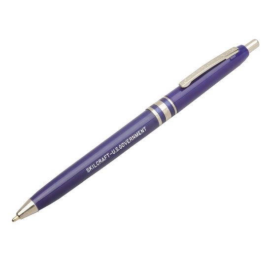 US GOVERNMENT RETRACTABLE MEDIUM POINT PEN, BLUE BX