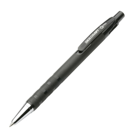 RUBBERIZED RETRACTABLE BALLPOINT PEN, BLACK INK BX