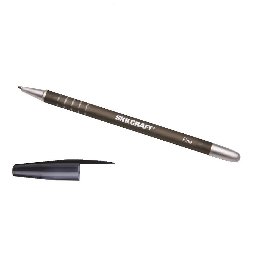 RUBBERIZED/ REFILLABLE BALLPOINT STICK PEN, BLACK BX