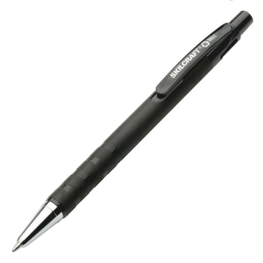 RUBBERIZED RETRACTABLE, FINE POINT BALLPOINT PEN, BLACK INK BX