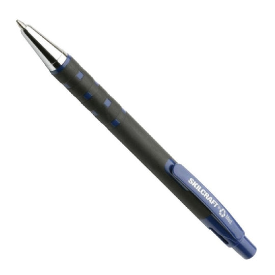 RUBBERIZED RETRACTABLE MEDIUM POINT BALLPOINT PEN, BLUE INK - 12 PENS/PK, 12 PKS/CS