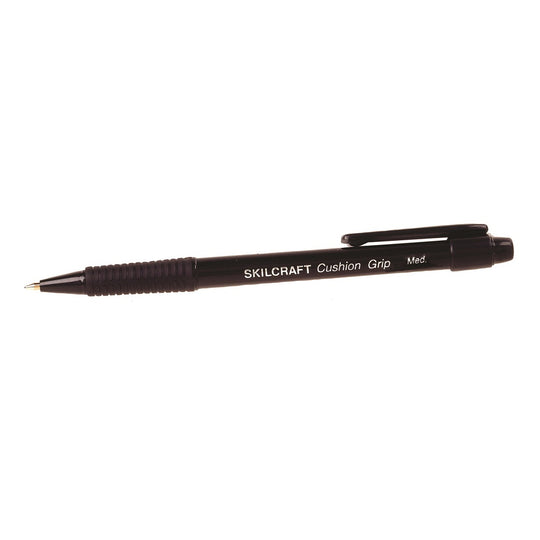 CUSHION GRIP BALLPOINT RETRACTABLE PEN, MEDIUM - BLACK INK