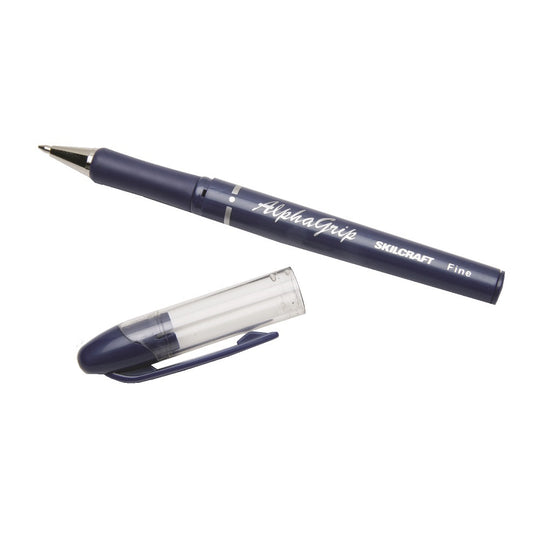 ALPHAGRIP BALLPOINT PEN, CUSHION GRIP, TRANSPARENT BLUE BARREL/BLUE INK DZ