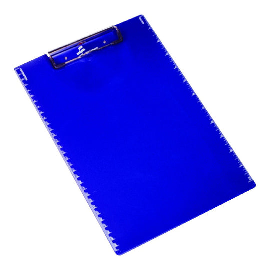 RECYCLED PLASTIC CLIPBOARD, W/SCREEN PRINTED RULER, BLUE