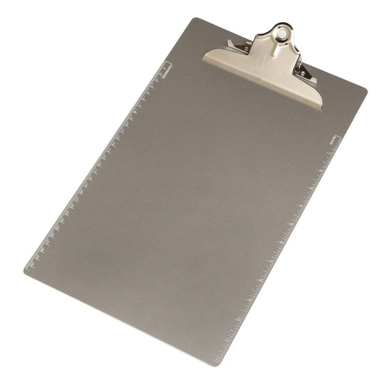 ALUMINUM CLIPBOARD, RECYCLED W/ RULER - SILVER