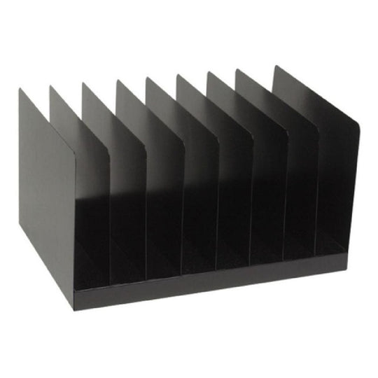 VERTICAL DESK FILE, 8 SECTIONS, LETTER SIZE FILES - BLACK