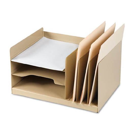 COMBINATION DESK FILE 6 SECTIONS, LETTER SIZE FILES - BEIGE