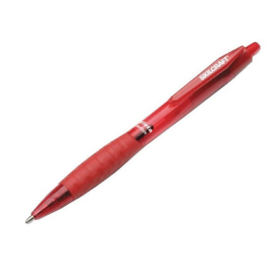 VISTA RETRACTABLE BALLPOINT PEN, FINE POINT, RED INK - 12 PENS/PACK, 12 PACKS/CASE