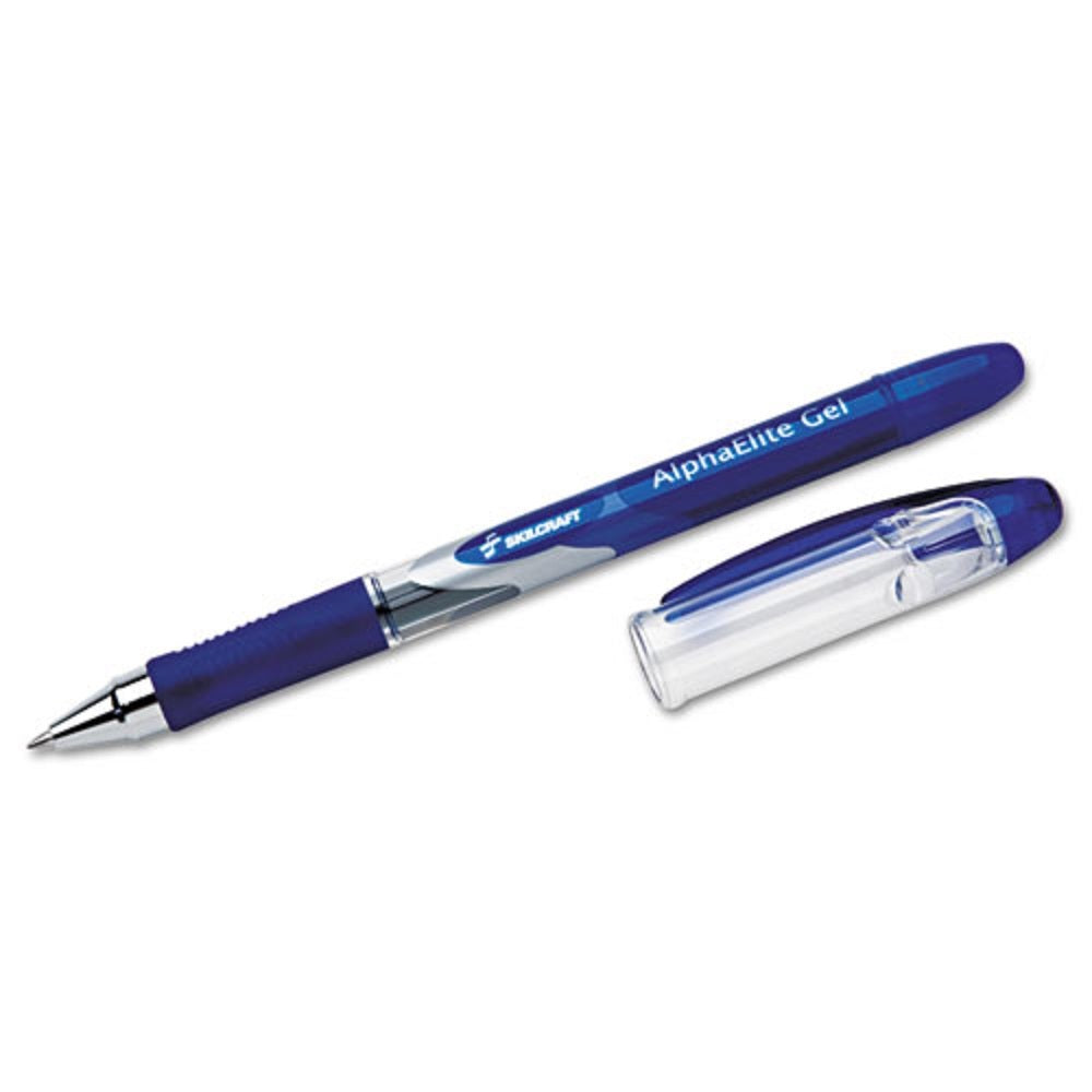 ALPHAELITE STICK GEL PEN, CLEAR BARREL, BLUE INK DZ