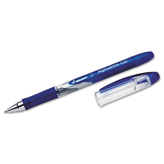 ALPHAELITE STICK GEL PEN, CLEAR BARREL, BLUE INK DZ