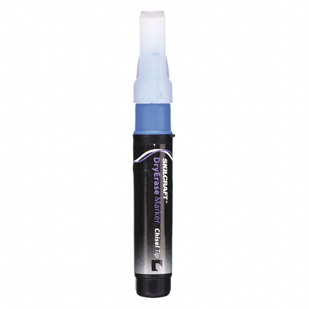 DRY ERASE CHISEL TIP MARKER, TUBE TYPE, BLUE BX